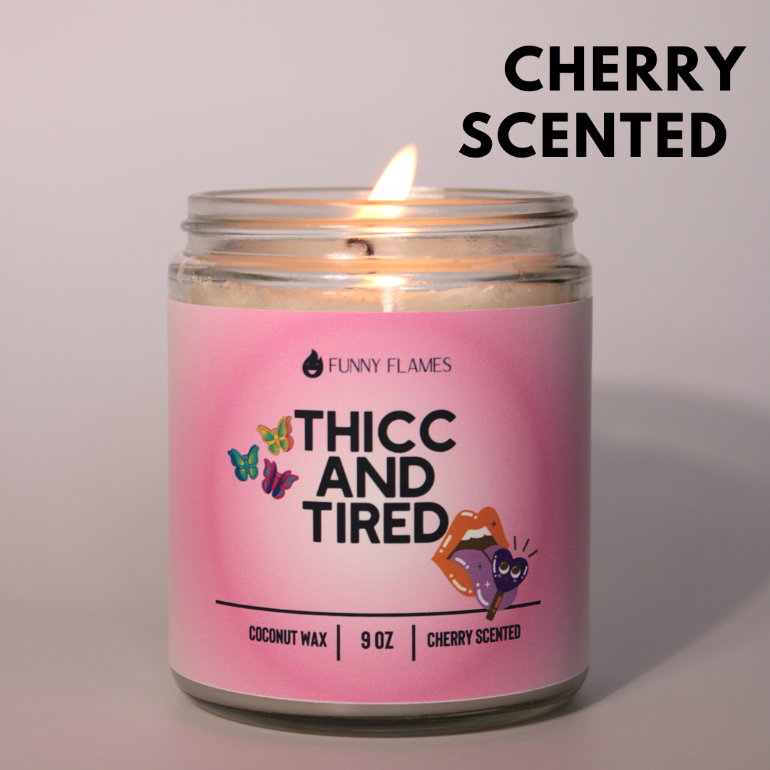 funny cherry all natural candle scented jarred