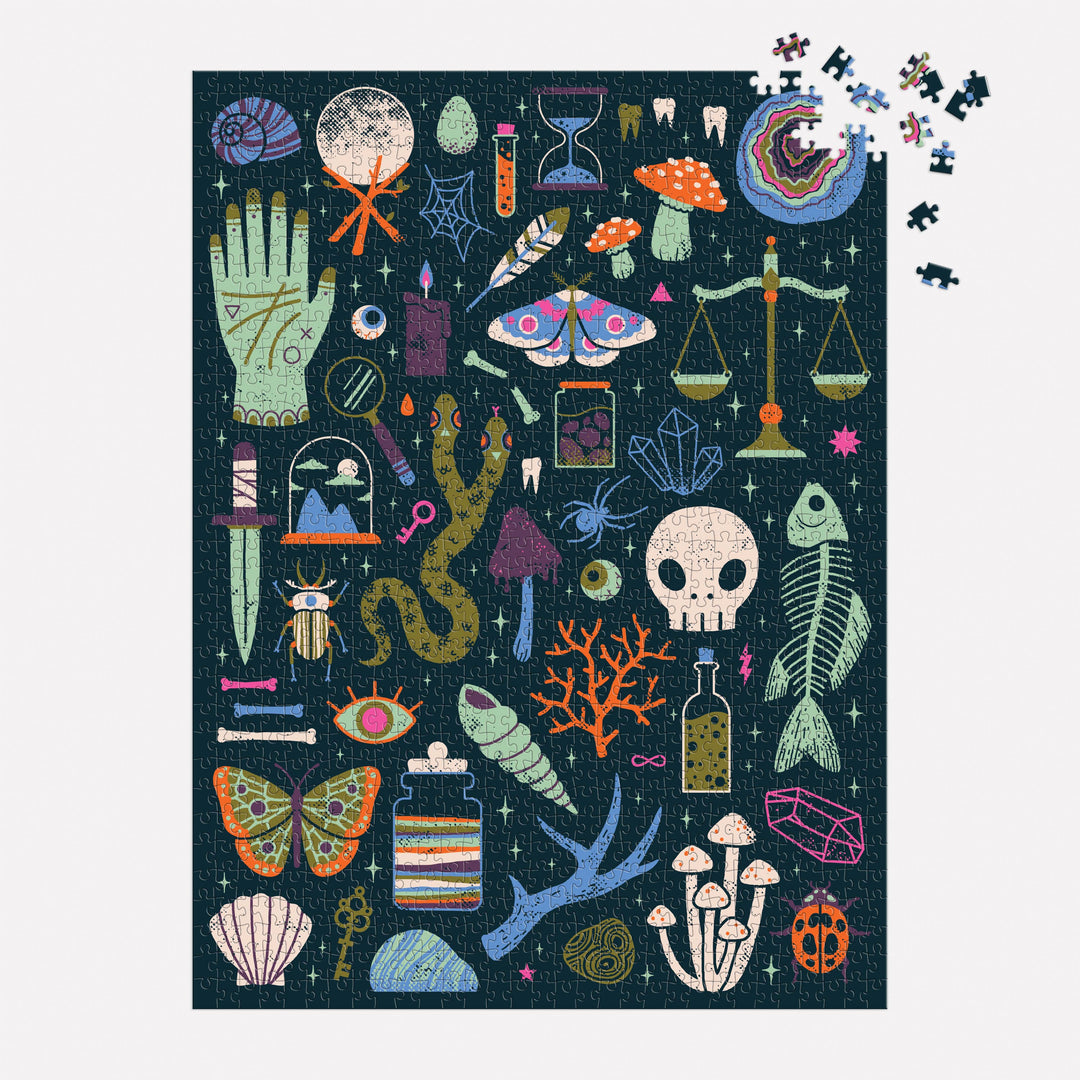 Chronicle Books - Occult and Curious 1000 Piece Glow in the Dark Puzzle - Esme and Elodie