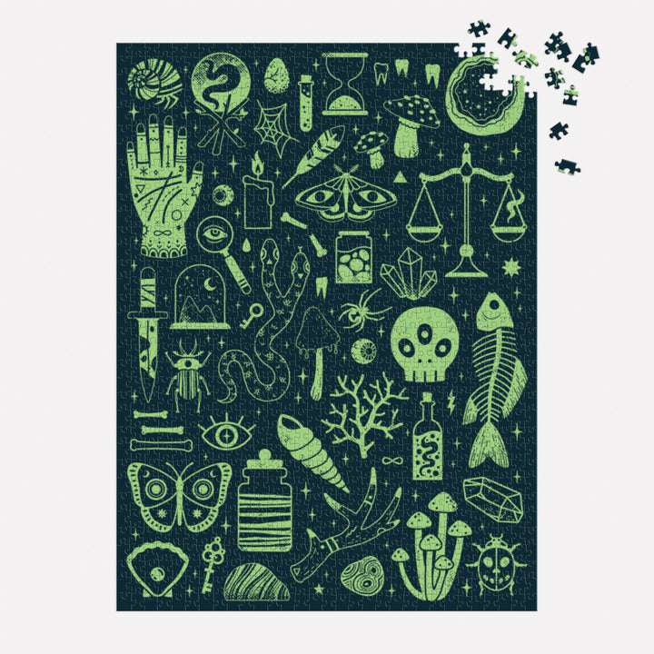 Chronicle Books - Occult and Curious 1000 Piece Glow in the Dark Puzzle - Esme and Elodie