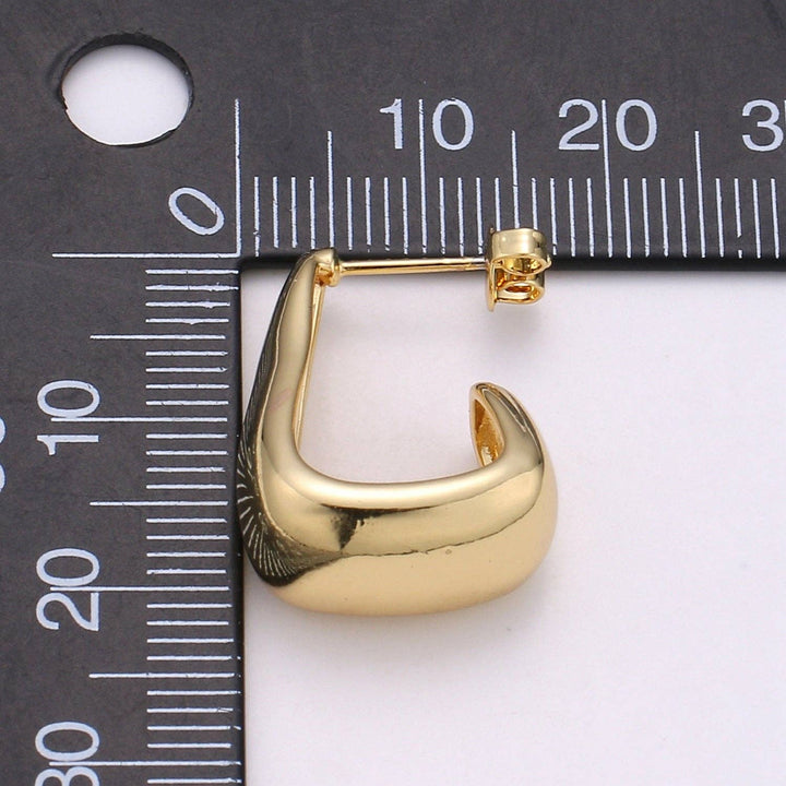 Aim Eternal - Thick Chunky L Shaped gold hoops Earrings