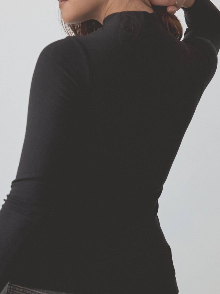 Klassy - Ribbed Turtleneck Long Sleeve: Forest Green / 3XL