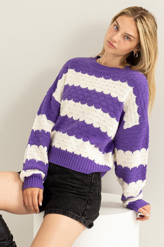 HYFVE Women's Sweater - Purple/White