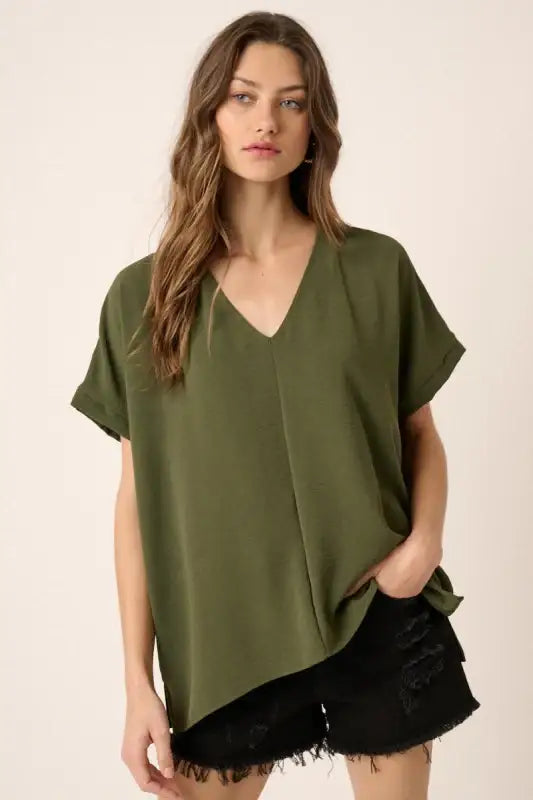 Plus Size Airflow Dolman Sleeve Woven Top in multiple colors