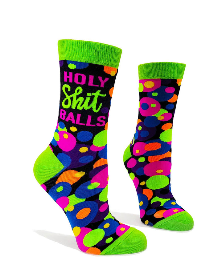 Fabdaz - Funny Holy Shit Balls Ladies' Novelty Crew Socks