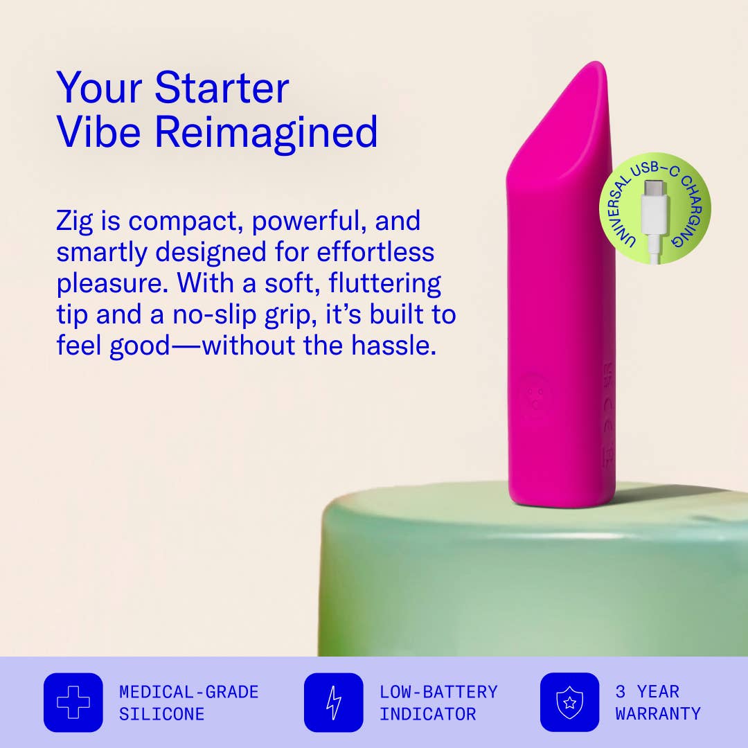 Dame Products - Zig, Lipstick Vibrator: Pink - Esme and Elodie