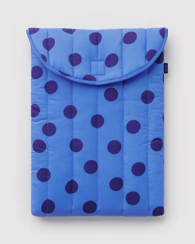 BAGGU- Puffy Laptop Sleeve 16" Blue Polka Dot