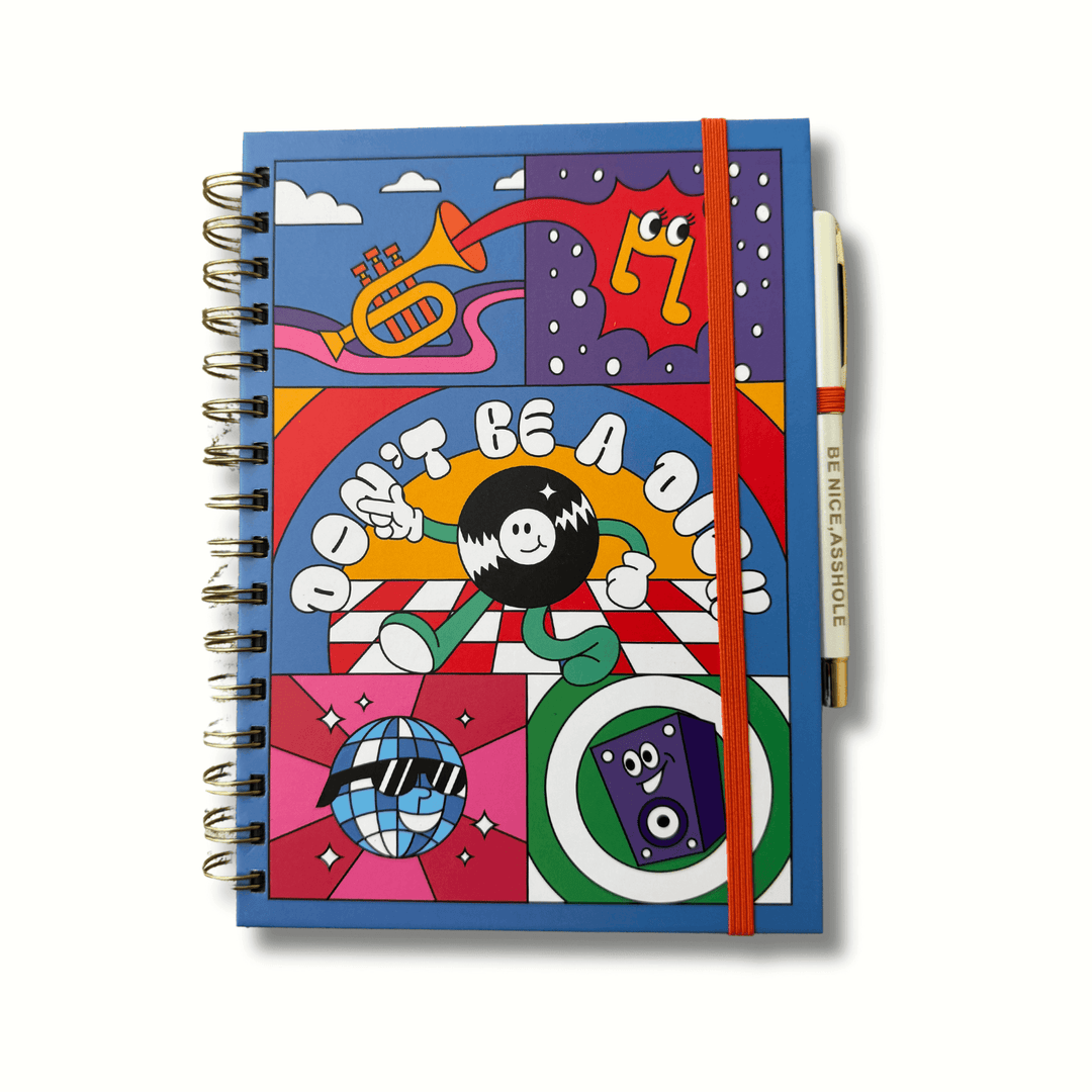 dont be a dick journal cartoon hardcover with pen