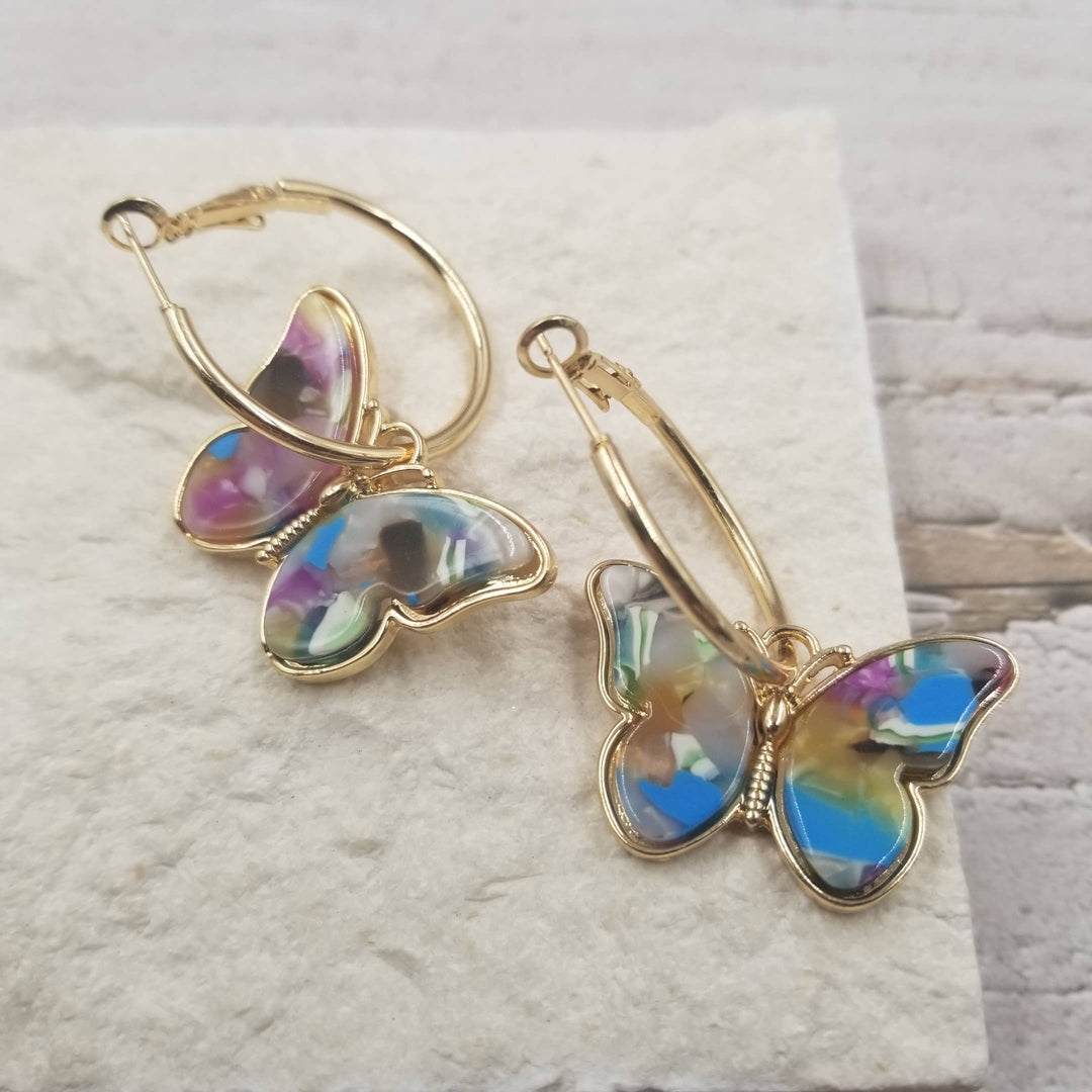 Treasure Wholesale - Acrylic Butterfly Earrings