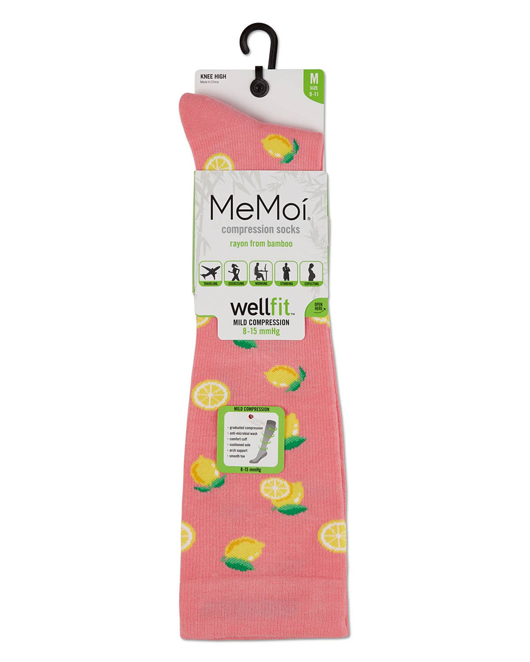 Infinity Classics International Inc. - Lemons Bamboo Compression Socks: Pink / 9-11