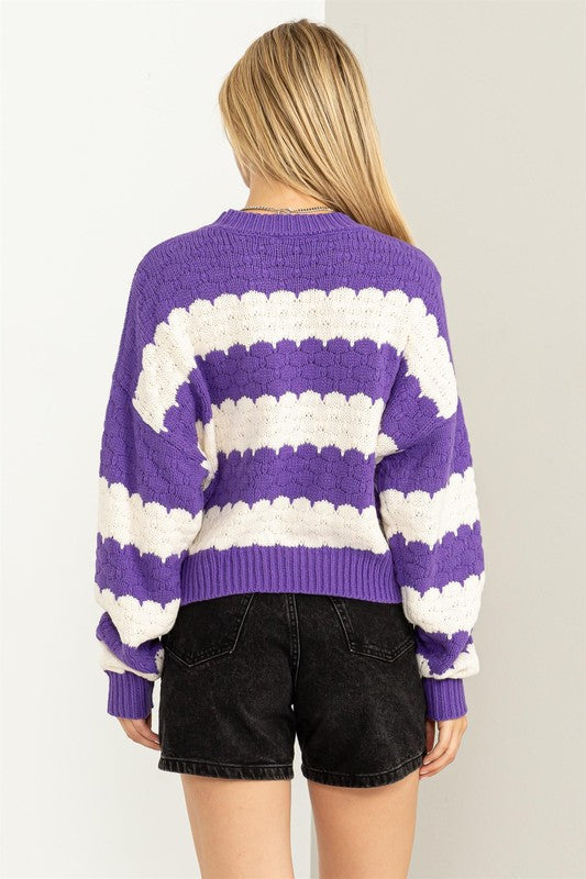 HYFVE Women's Sweater - Purple/White