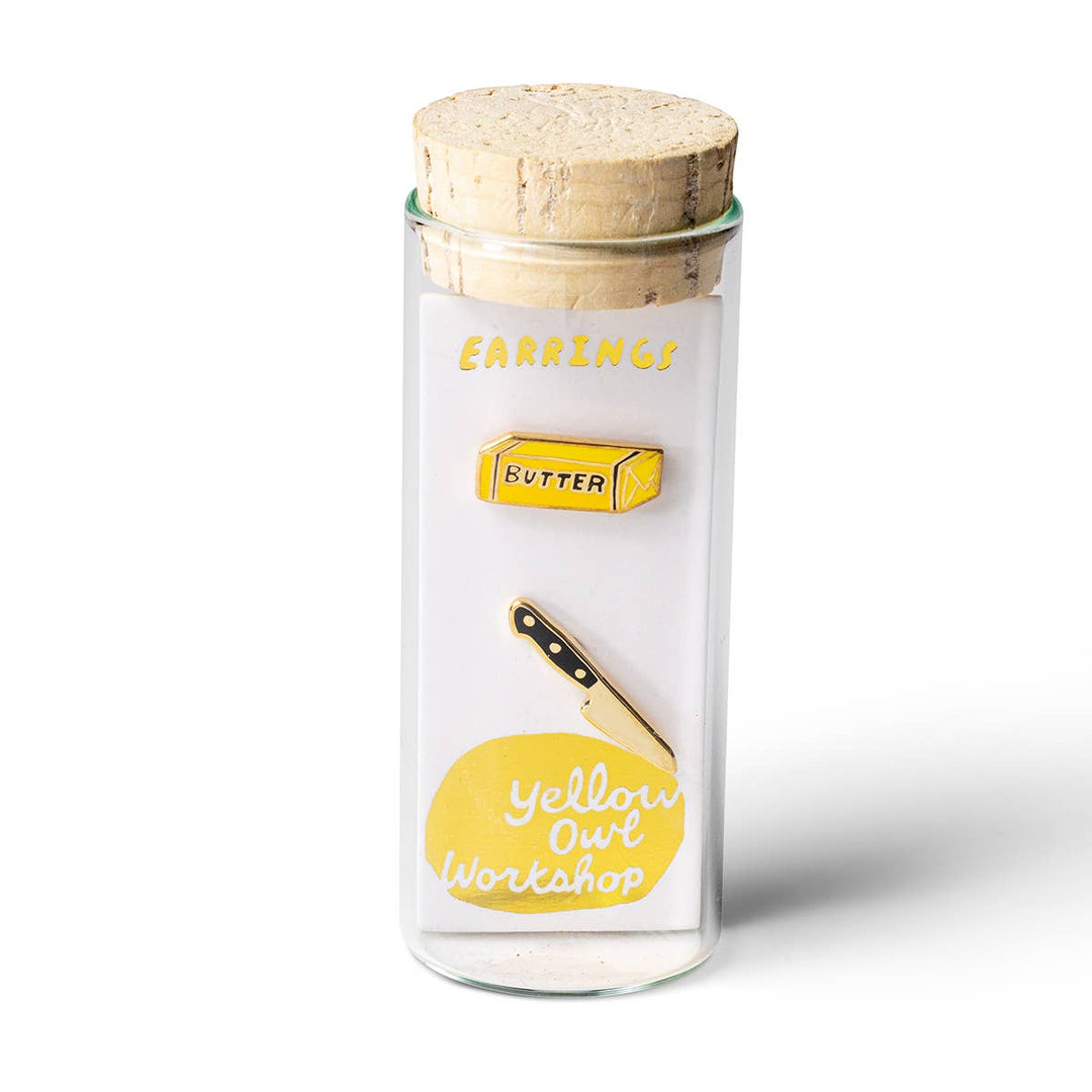 Yellow Owl Workshop - Butter Knife Earrings - Gold Foodie Statement Studs