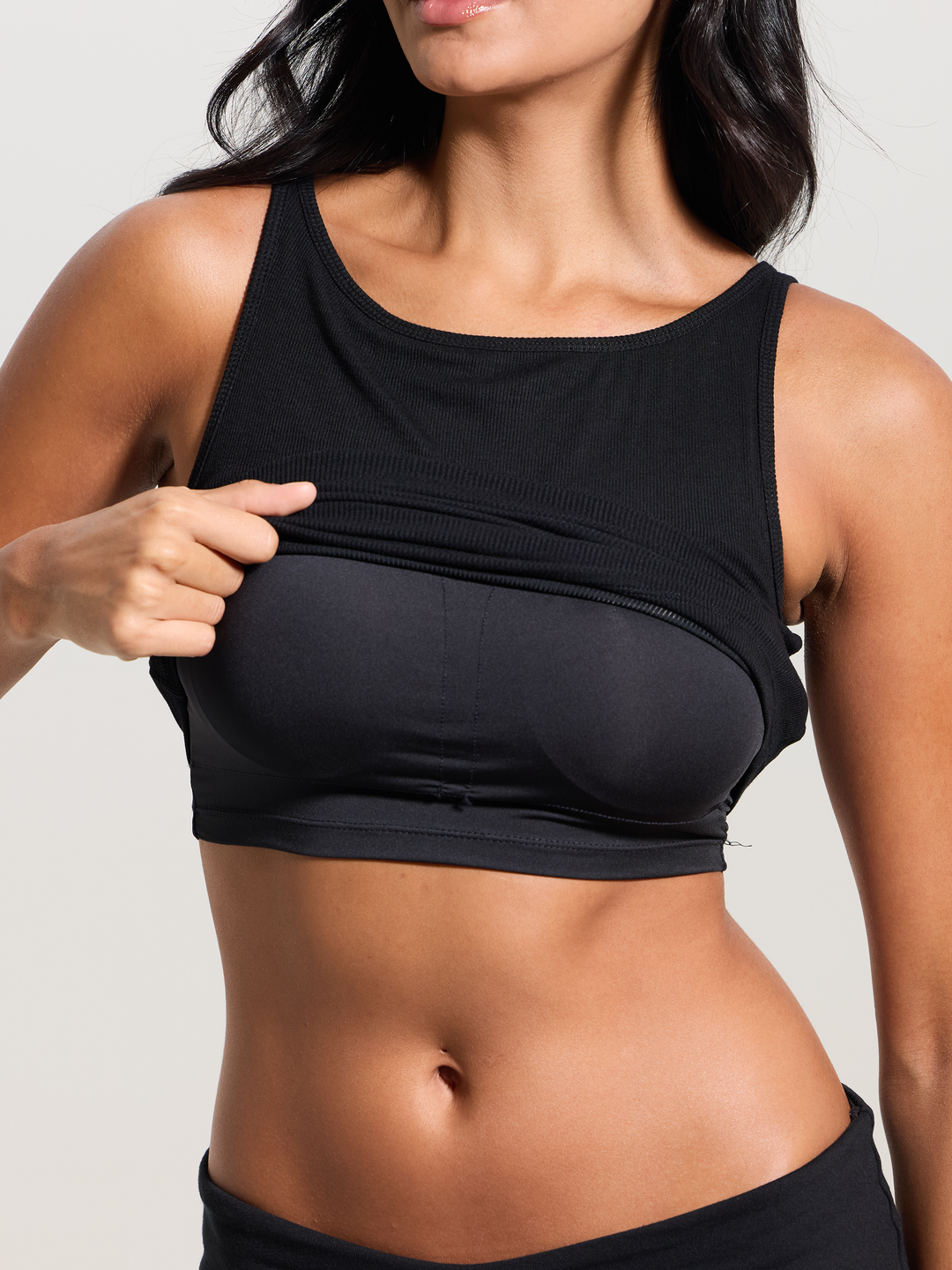 Klassy - Ribbed Dainty Boat Neck Brami: Light Heather Gray / 2XL