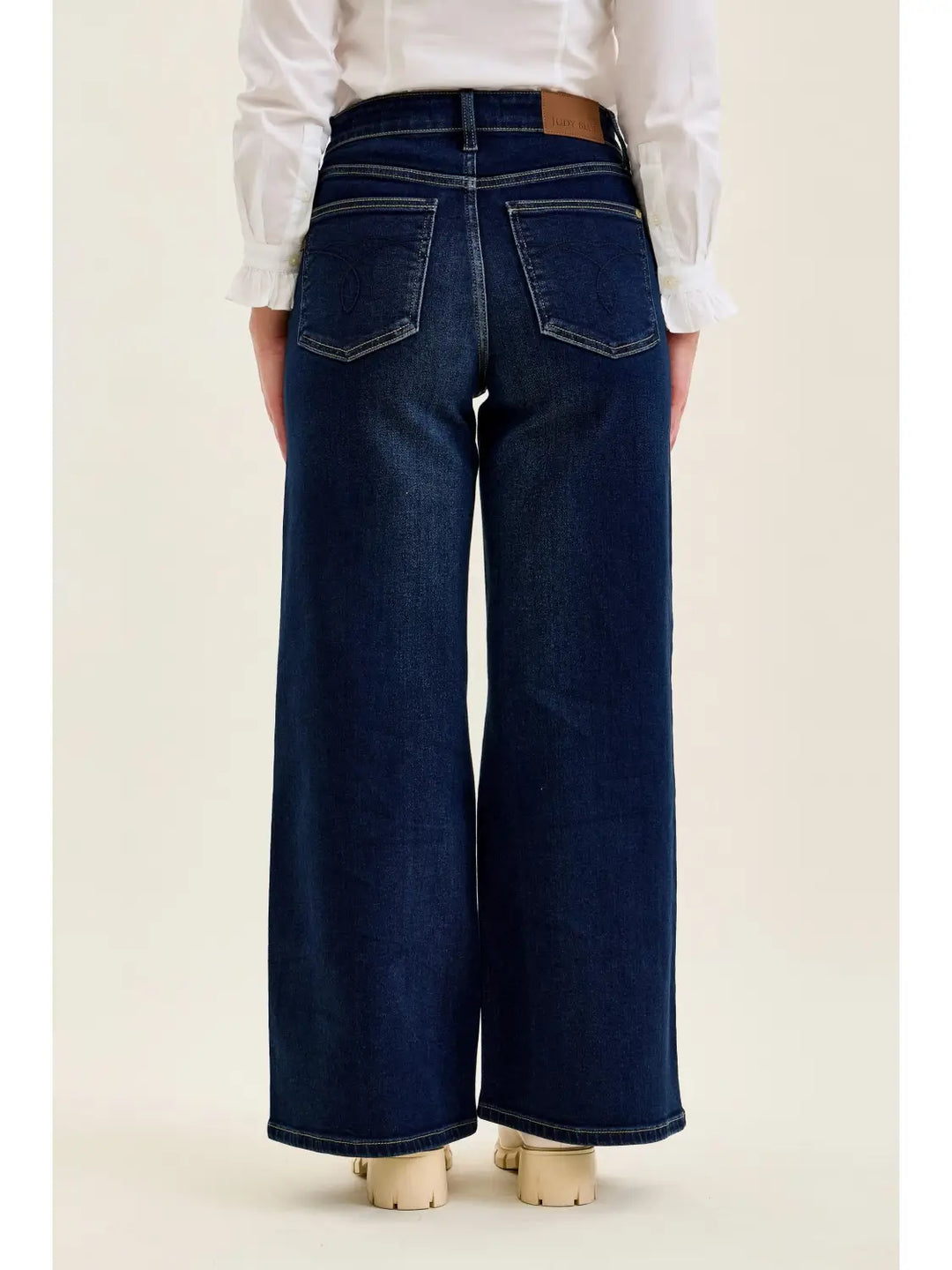 Plus Size Judy Blue High Waist Lux Wide Dark Twilight Blue