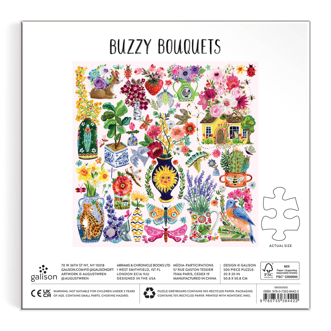 Chronicle Books - Buzzy Bouquets 500 Piece Puzzle