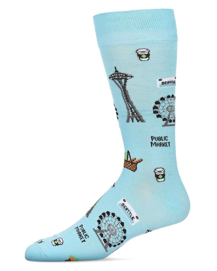 Infinity Classics International Inc. - Seattle Mens Bamboo Crew: Blue Topaz / 10-13
