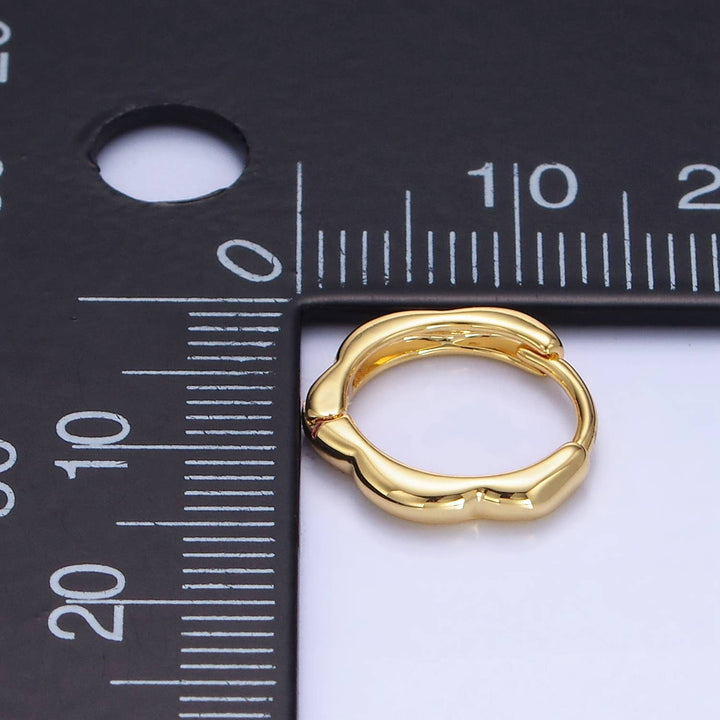 14K Gold Filled 13mm Rounded Huggie Earrings: Gold