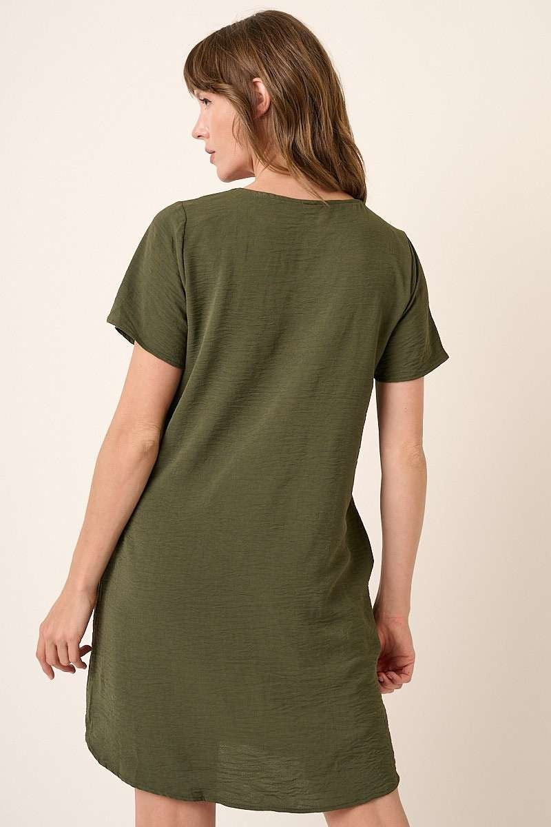 Womens Mittoshop Envelope V-Neck Dress Olive