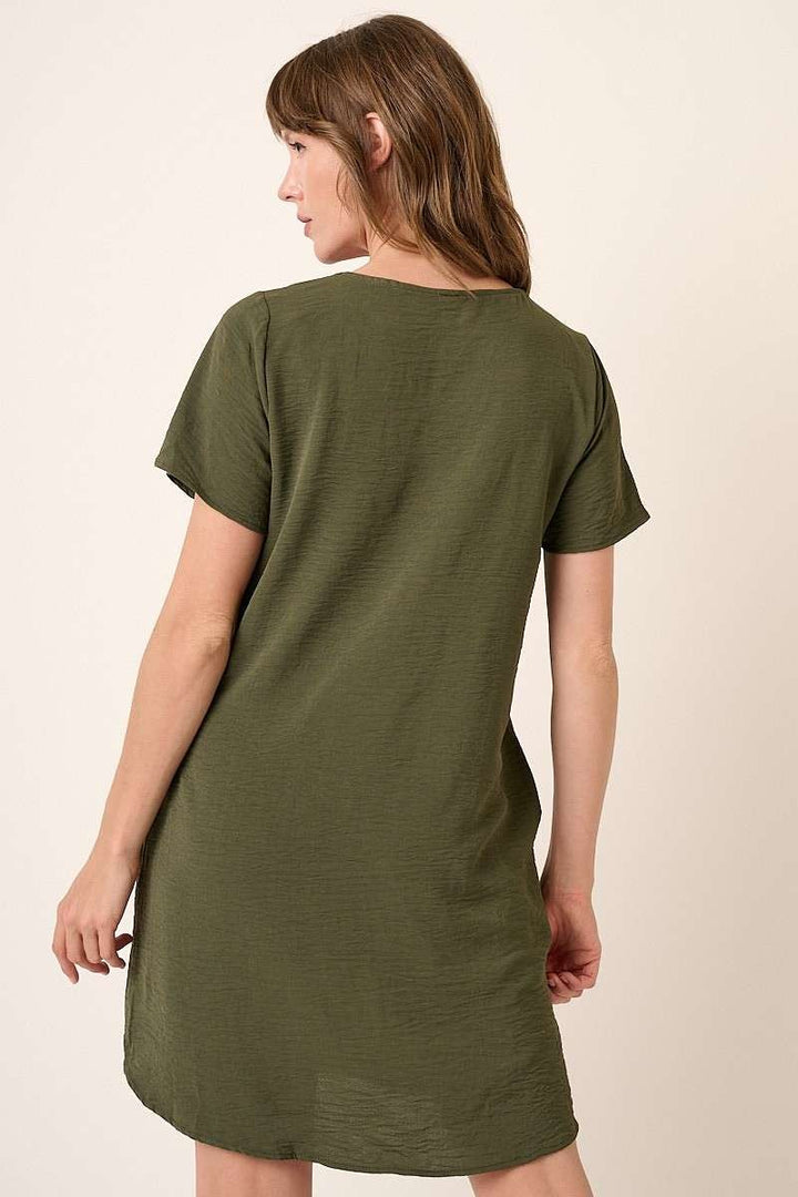 Womens Mittoshop Envelope V-Neck Dress Olive