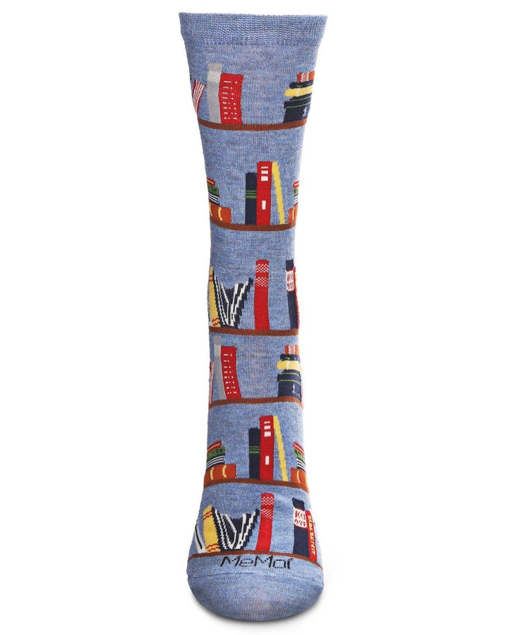 Infinity Classics International Inc. - Let's Read Bookshelf Crew Sock: Denim Heather / 9-11