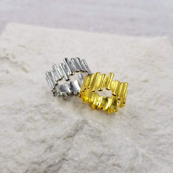 Irregular Fence Adjustable Ring in Gold