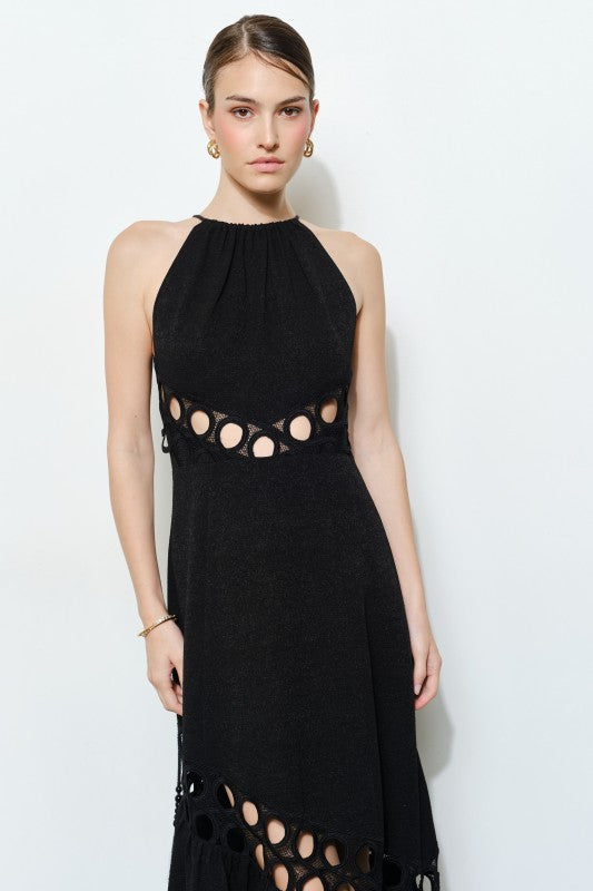 Womens Black Crochet Dress