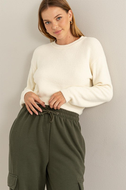 HYFVE Women's Softest Cropped Sweater in Cream