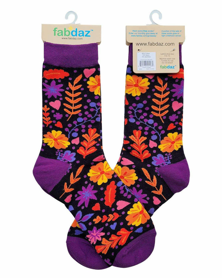 Fabdaz - Autumn Floral Women's Crew Socks - Esme and Elodie
