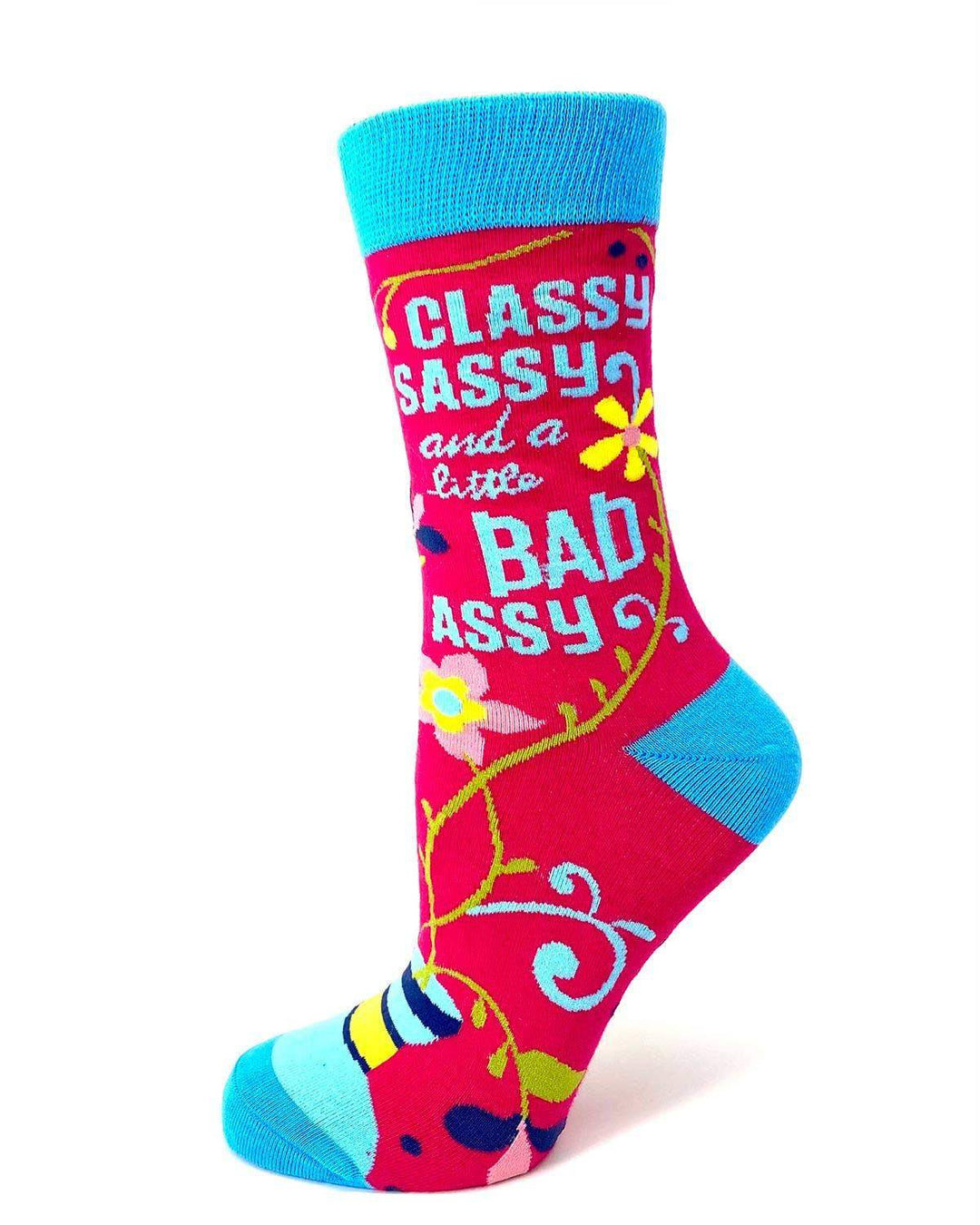 Fabdaz - Classy Sassy and a Little Bad Assy Women's Crew Socks - Esme and Elodie