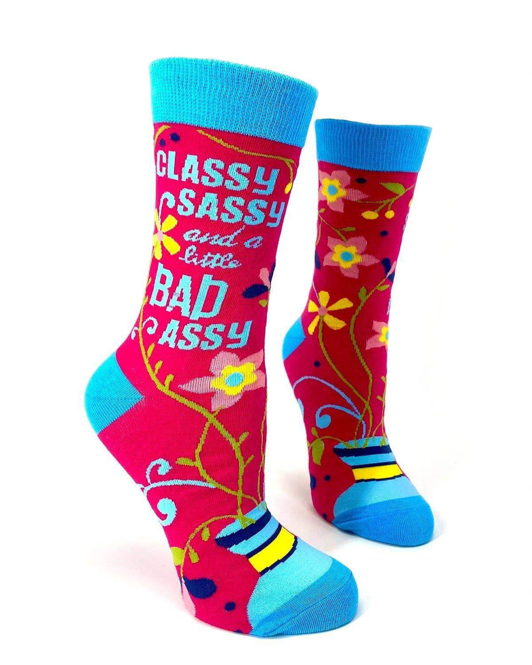 Fabdaz - Classy Sassy and a Little Bad Assy Women's Crew Socks - Esme and Elodie