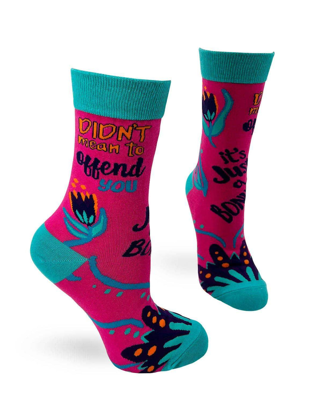 Fabdaz - Didn't Mean to Offend You, it's Just a Bonus! Women's Socks - Esme and Elodie