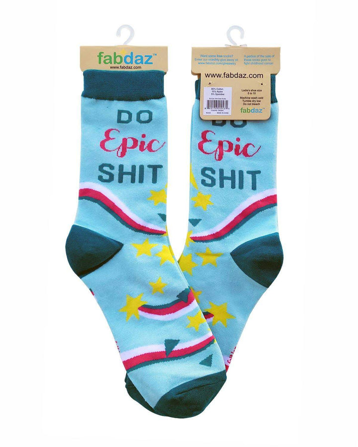 Fabdaz - Do Epic Shit Ladies' Crew Socks - Esme and Elodie