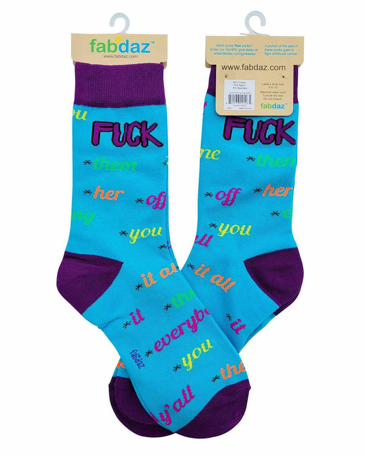Fabdaz - F**k Everything Extremely Sassy Ladies' Novelty Crew Socks - Esme and Elodie