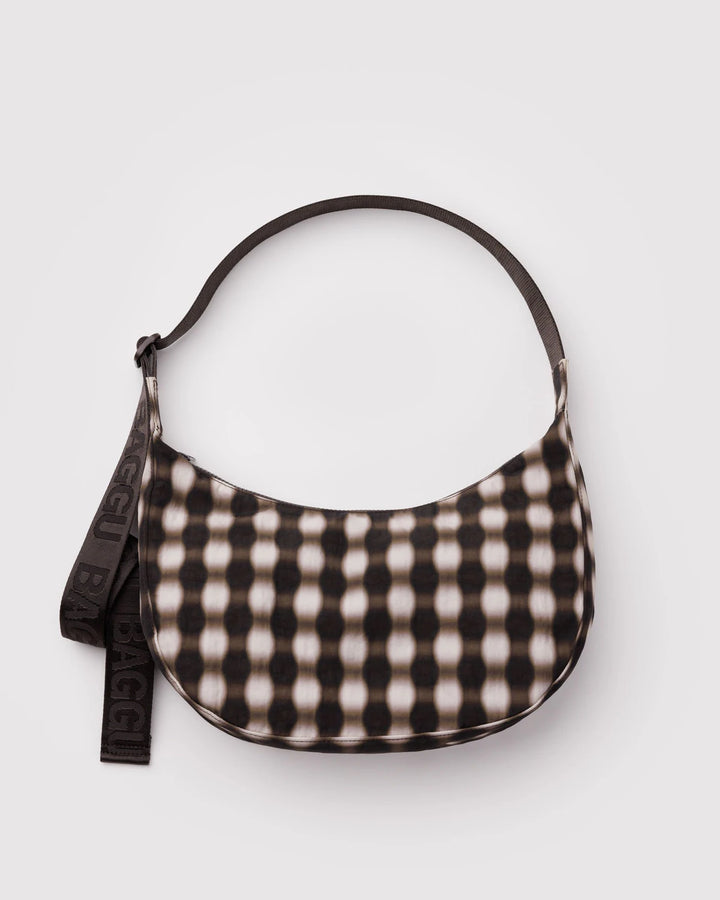 Baggu- Medium Crescent Bag in Blurred Gingham