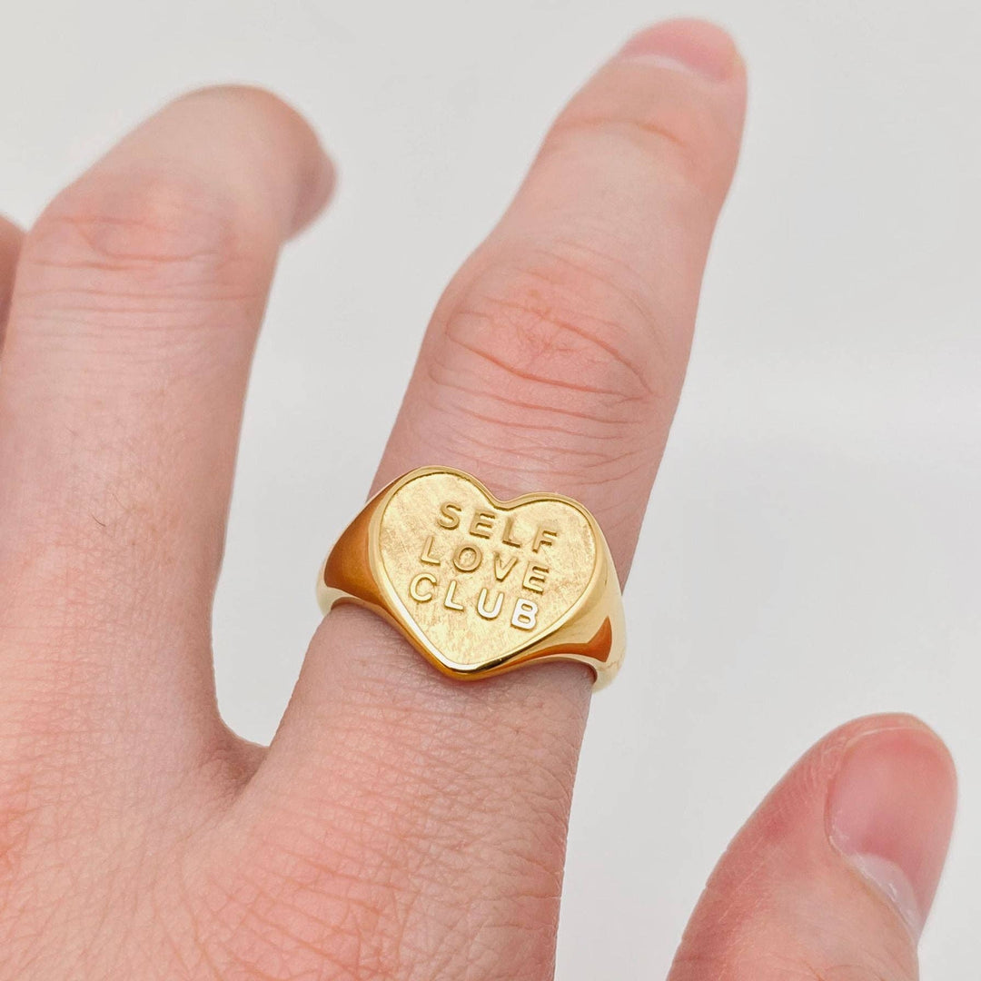 Mio Queena - "SELF LOVE CLUB" Heart Shaped 18K Gold Plated Rings
