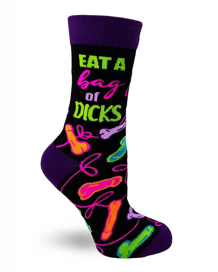 Fabdaz - Eat a Bag of Dicks Sassy Women's Novelty Crew Socks