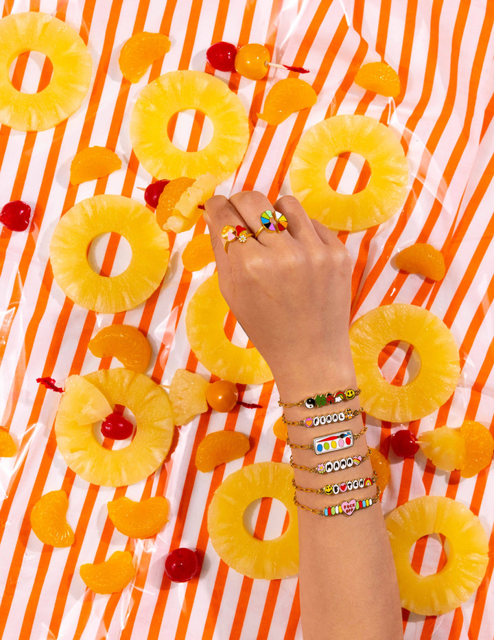 Yellow Owl Workshop - F*ck Off Bracelet - 18k Gold Gilt Enamel Swear Word Jewelry