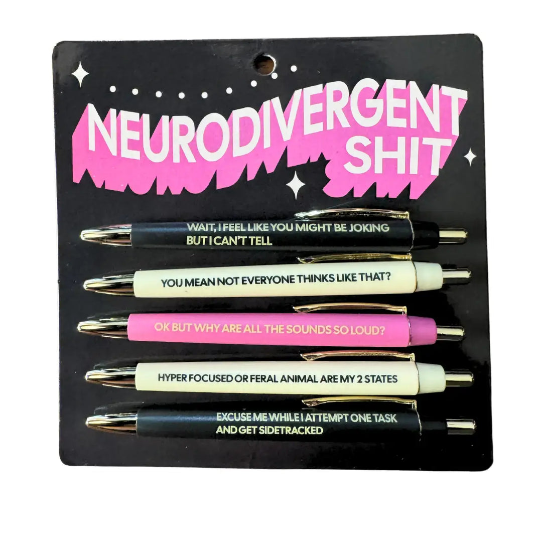 FUN CLUB - Neurodivergent Shit Pen Set PREORDER (funny, gifts, pens) - Esme and Elodie