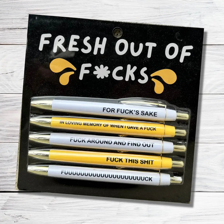 FUN CLUB - PREORDER Fresh out of Fucks Pen Set (funny, pens) - Esme and Elodie