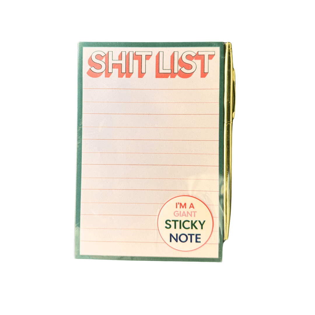 funny sticky notes shit list with included pen