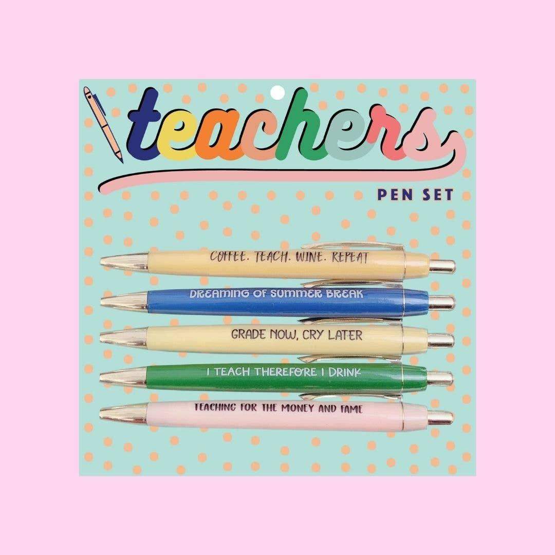 multi colored funny gag teacher pen set