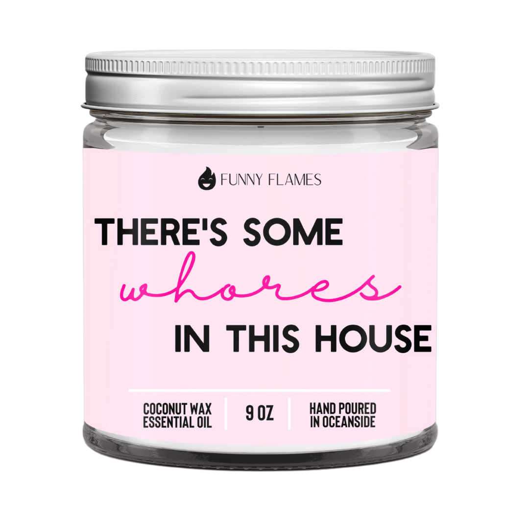 whores in this house candle in jar gift
