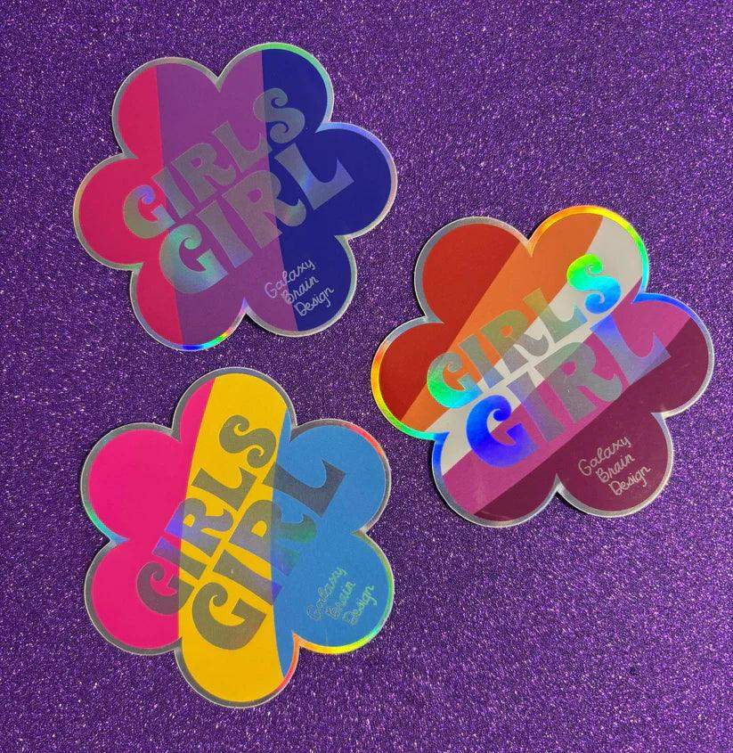 Galaxy Brain Design - Sticker - Girl's Girl - Lesbian - Esme and Elodie