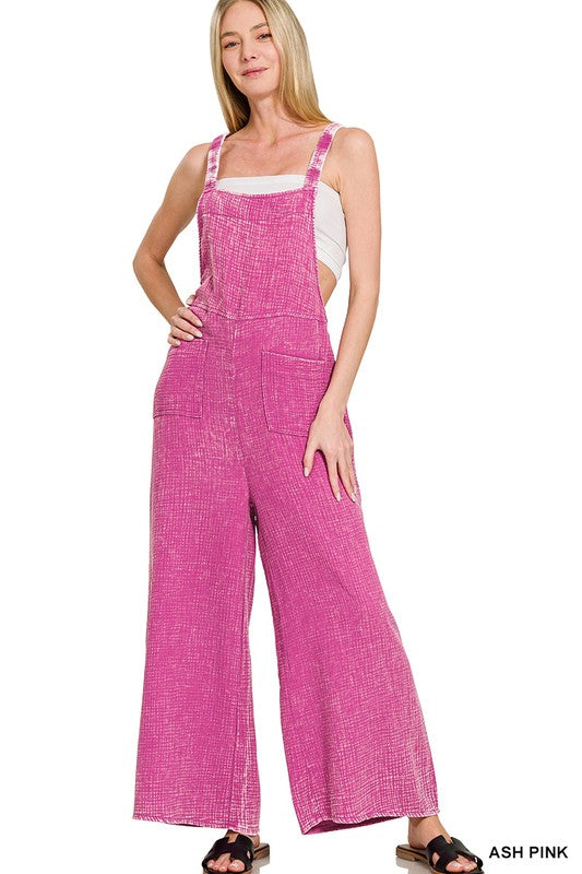 comfortable cotton gauze womens overalls