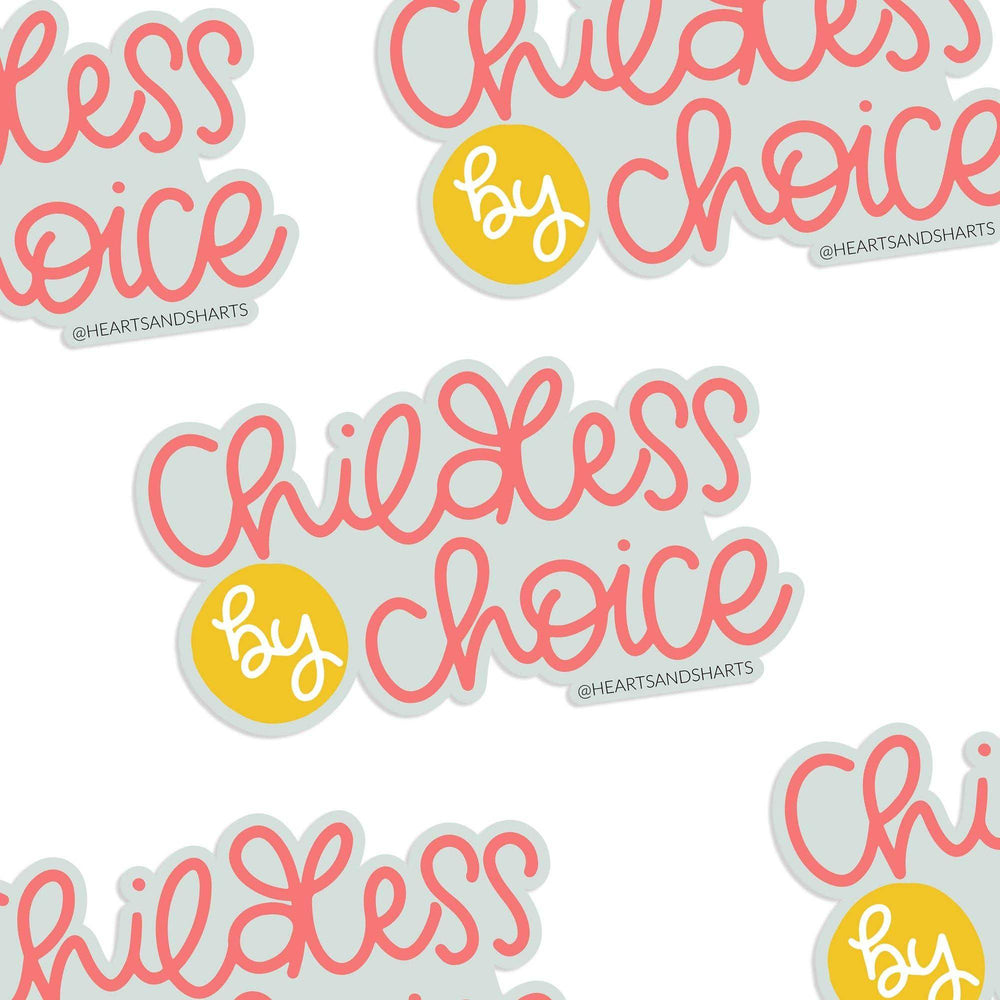 Hearts and Sharts - CHILDLESS BY CHOICE ILLUSTRATED VINYL STICKER - Esme and Elodie