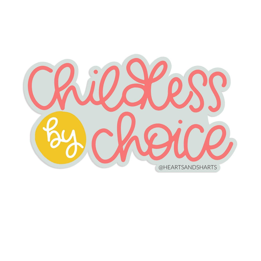 Hearts and Sharts - CHILDLESS BY CHOICE ILLUSTRATED VINYL STICKER - Esme and Elodie