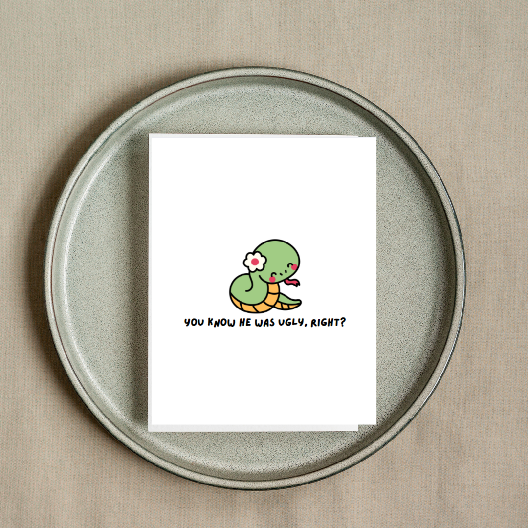 Hells Bells Co.-Breakup You know he was ugly right? Greeting card - Esme and Elodie