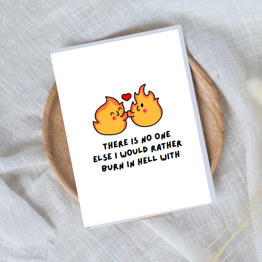 Hells Bells Co.-Burn in Hell- Love Anniversary Greeting Card - Esme and Elodie