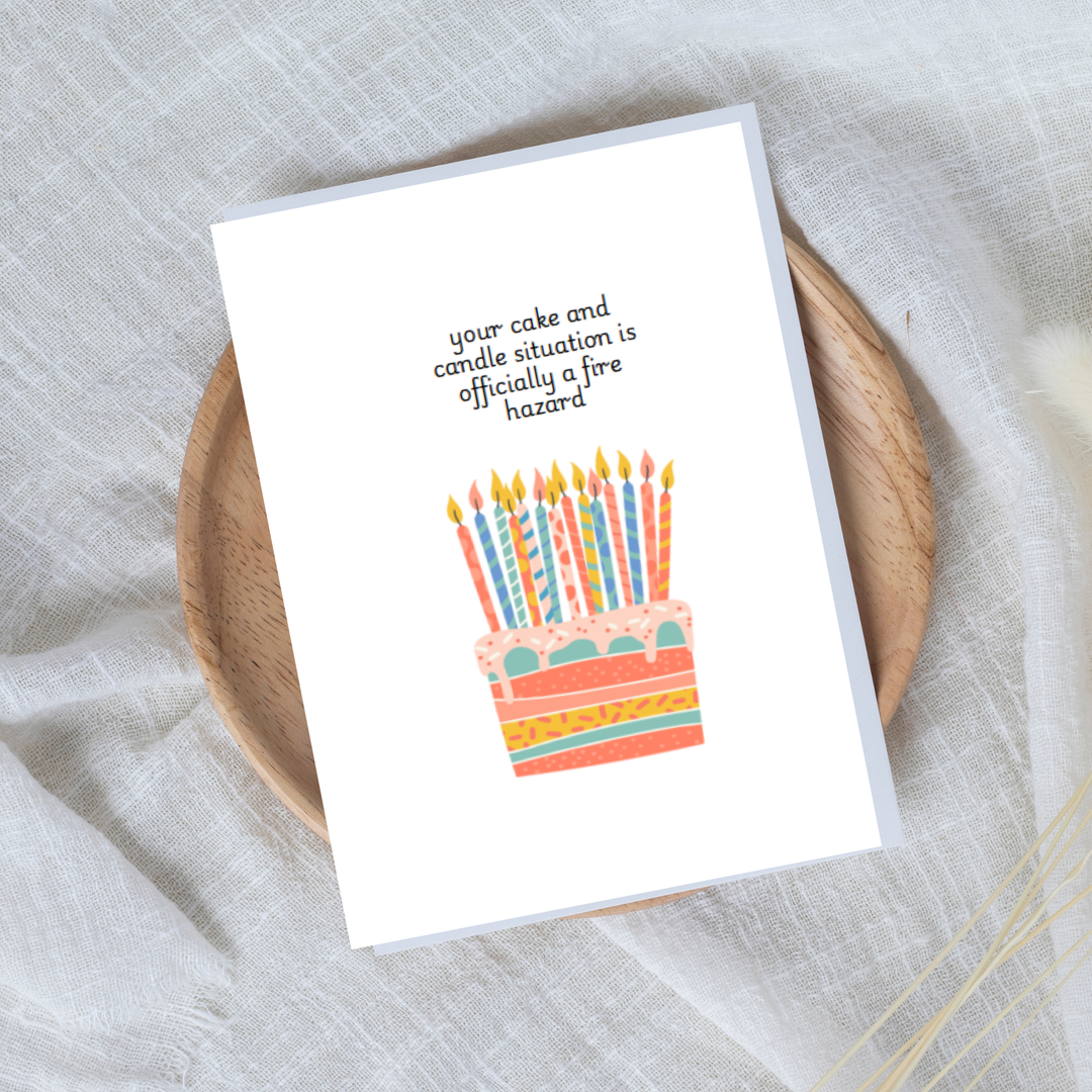 Hells Bells Co.- Happy Birthday Candle Fire Hazard Greeting Card - Esme and Elodie