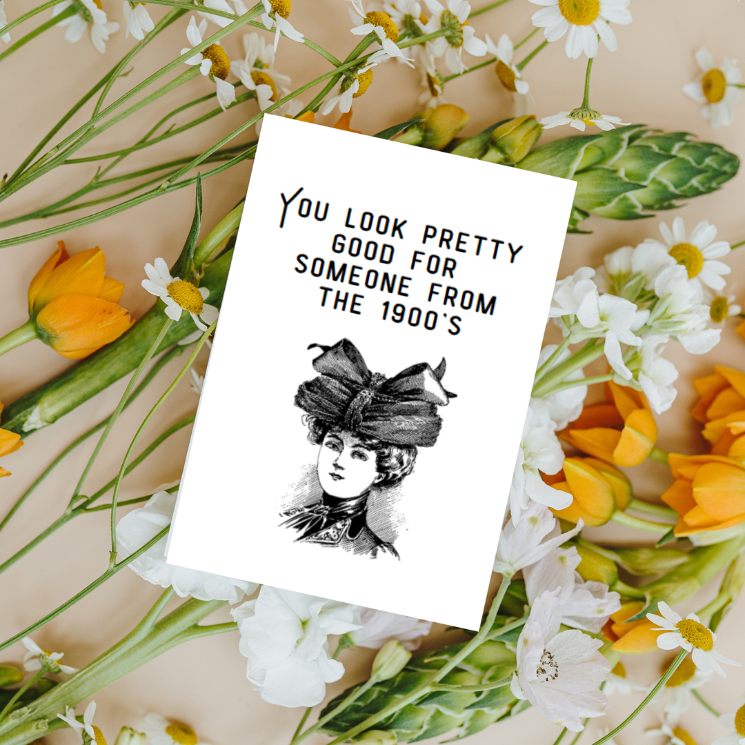 Hells Bells Co.-Happy Birthday: Someone from the 1900s- Greeting Card - Esme and Elodie