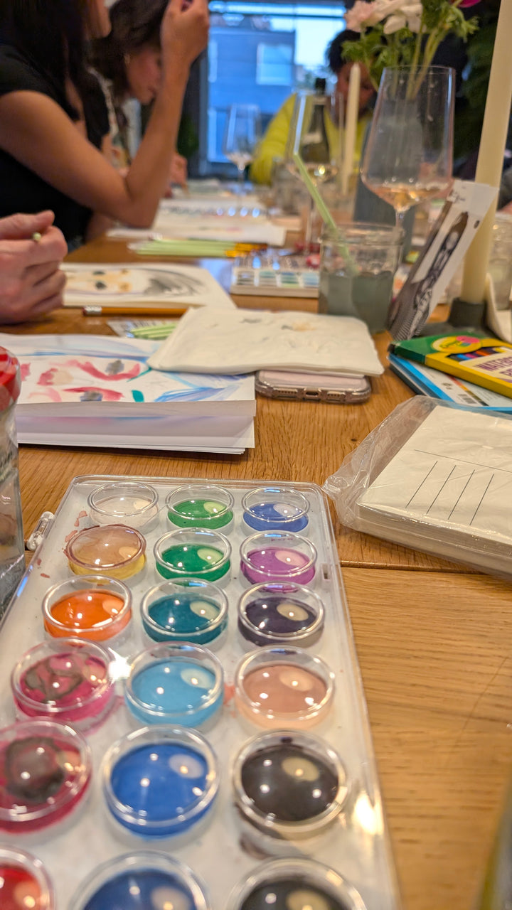 Imperfect Portraits watercolor class- August 22nd 7-9PM - Esme and Elodie